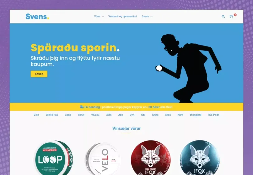Ecommerce website design svens.is