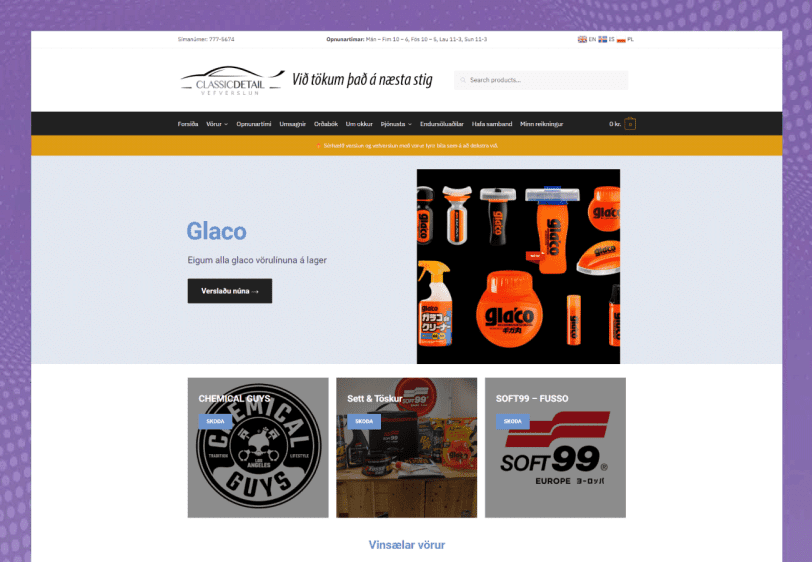 Ecommerce website design classicdetail.is